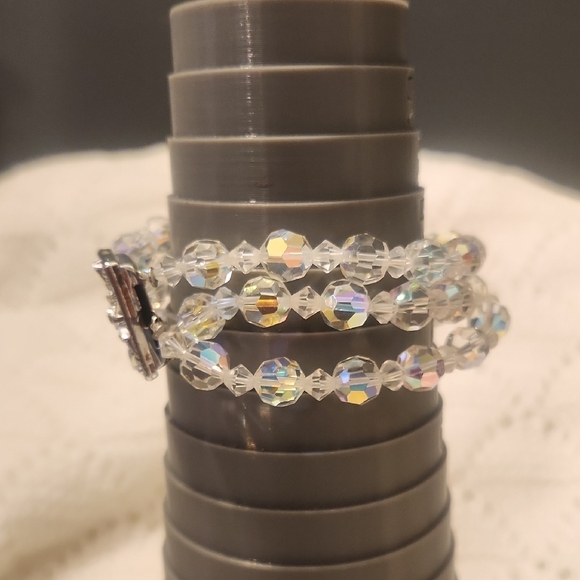 Vintage Silver Crystal AB Bracelet - Picture 2 of 9